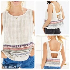 Urban Outfitters Ecote 100% Cotton Embroidered Top